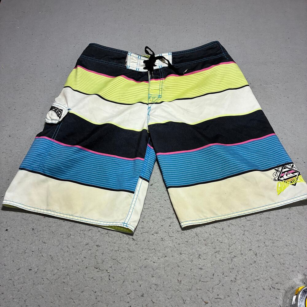 Vintage Quiksilber Boardshorts Mens 36 Multicolor Embroidered